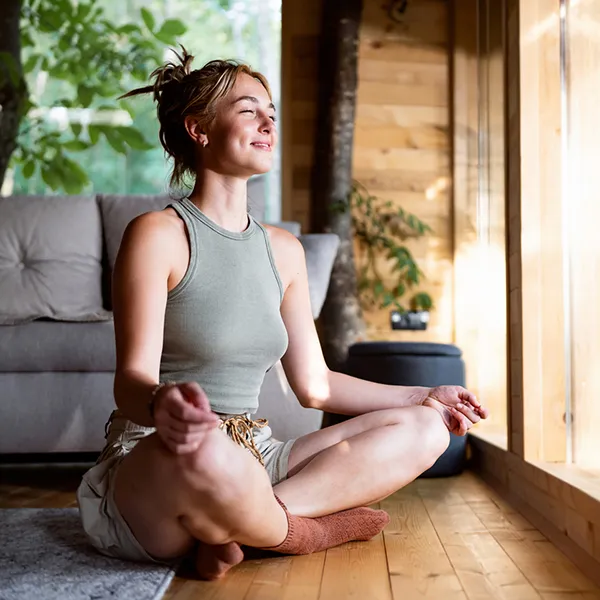Relaxed Woman Smiling