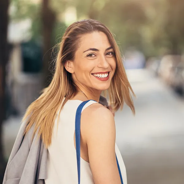 Woman Smiling In Downtown OKC