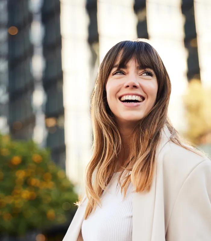 Woman With Healthy Gums Smiling